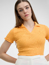 Orsay Žlté dámske rebrované polo tričko ORSAY