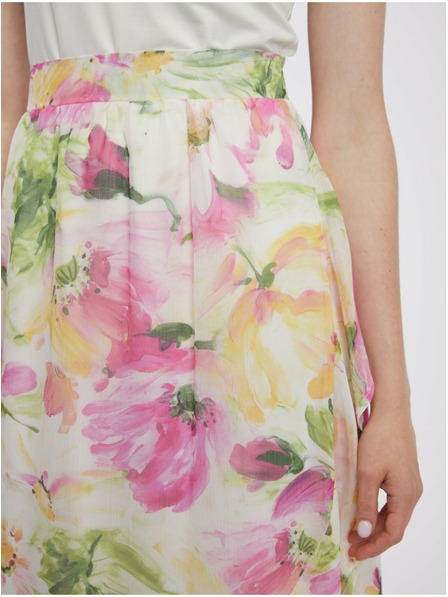 Orsay Ružovo-biela dámska kvetinová midi sukňa ORSAY