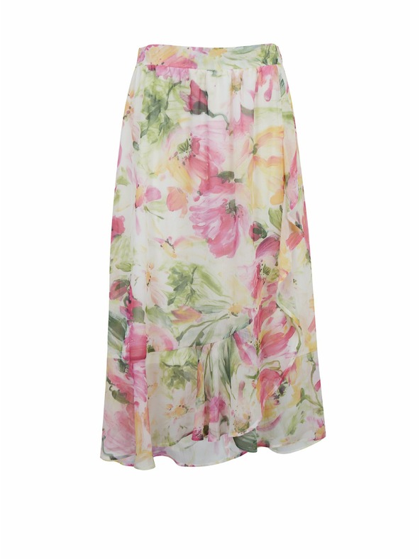 Orsay Ružovo-biela dámska kvetinová midi sukňa ORSAY
