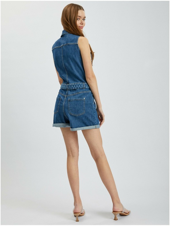 Orsay Modrý dámsky džínsový overal ORSAY