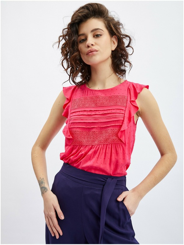 Orsay Tmavomodré dámske nohavice so širokými nohavicami ORSAY