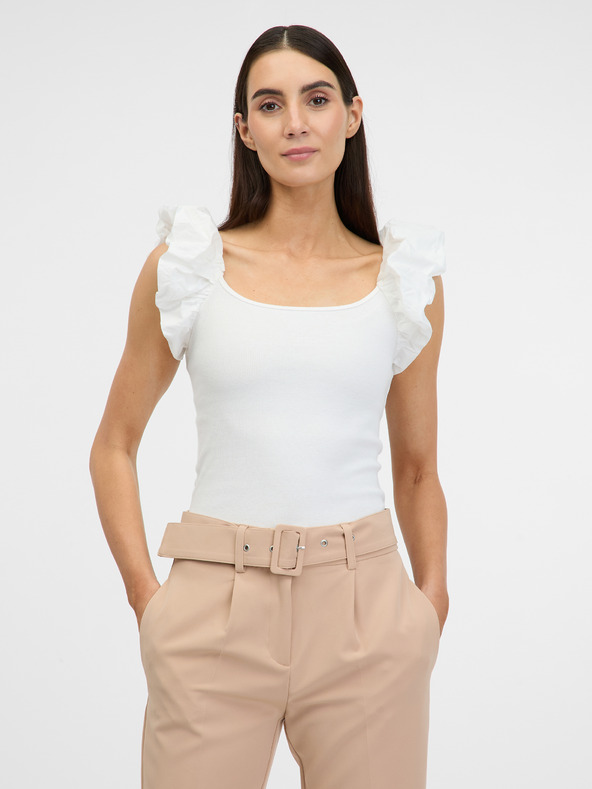 Orsay Krémové dámske tričko s krátkym rukávom ORSAY