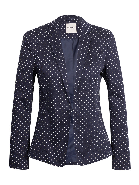 Orsay Tmavomodré dámske bodkované sako ORSAY