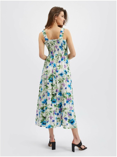 Orsay Modré a krémové dámske kvetinové šaty ORSAY