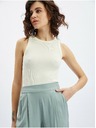 Orsay Svetlozelené dámske široké nohavice s prestrihmi ORSAY