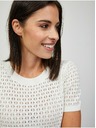 Orsay Biely dierkovaný sveter s krátkym rukávom ORSAY