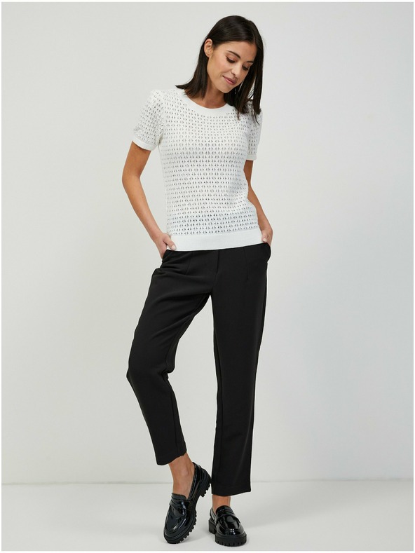 Orsay Biely dierkovaný sveter s krátkym rukávom ORSAY