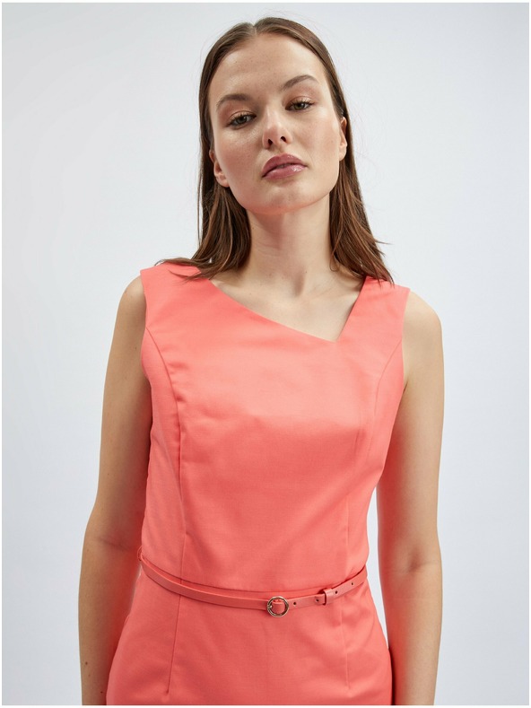 Orsay Koralové dámske šaty s rukávmi ORSAY