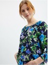 Orsay Tmavomodrá dámska kvetovaná blúzka ORSAY