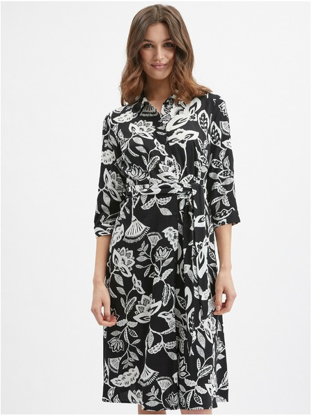 Orsay Čierne dámske kvetinové šaty ORSAY