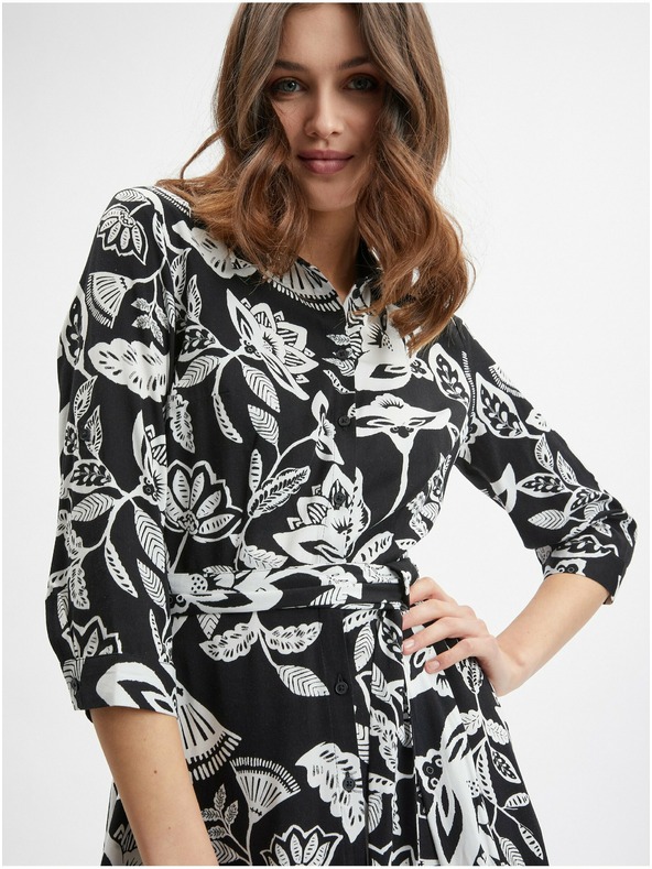 Orsay Čierne dámske kvetinové šaty ORSAY