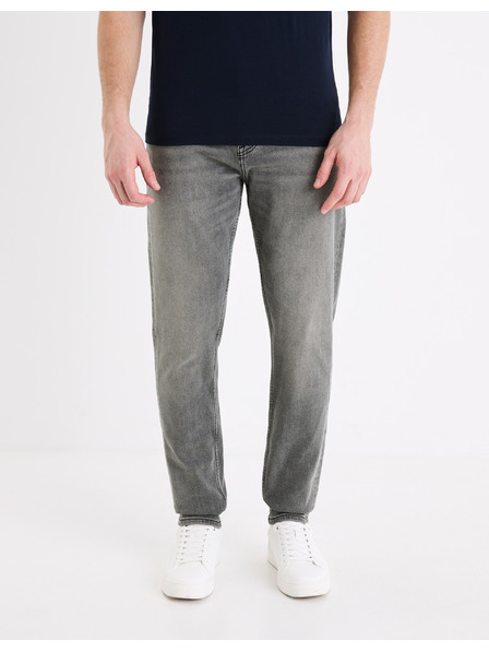 Celio Šedé pánske slim fit džínsy Celio Foslim