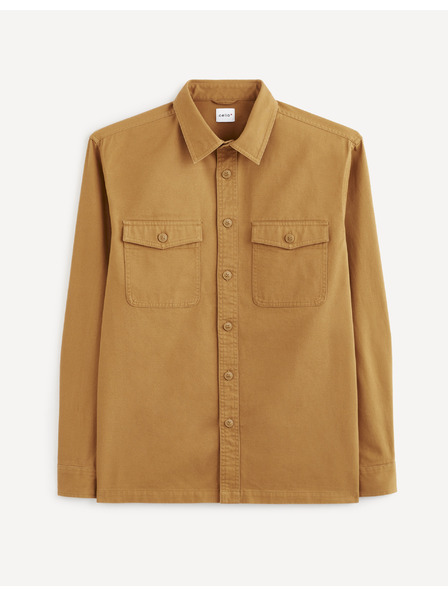 Celio Horčicová pánska košeľa s vreckami Celio