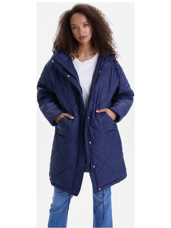 Orsay Tmavomodrý dámsky prešívaný kabát ORSAY
