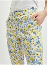 Orsay Žlto-biele dámske skrátené nohavice s kvetinovým vzorom ORSAY