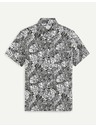 Celio Bielo-čierna vzorovaná pánska košeľa Celio Daprinti