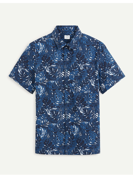 Celio Tmavomodrá pánska vzorovaná košeľa Celio Daprinti