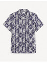 Celio Bielo-modrá vzorovaná pánska košeľa s krátkym rukávom Celio Gakat