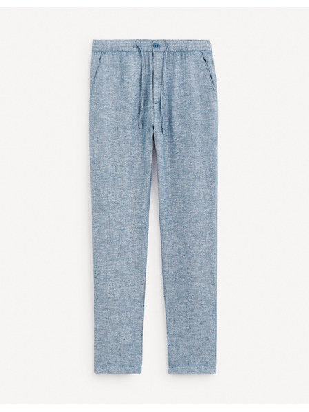 Celio Modré pánske nohavice s plátnom Celio Dolinus