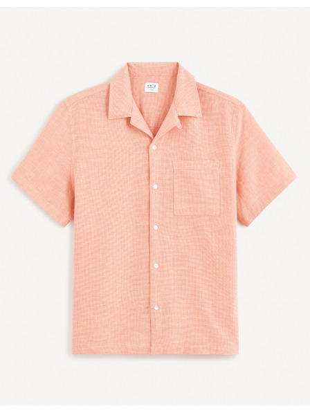 Celio Marhuľová pánska ľanová košeľa Celio Fatext