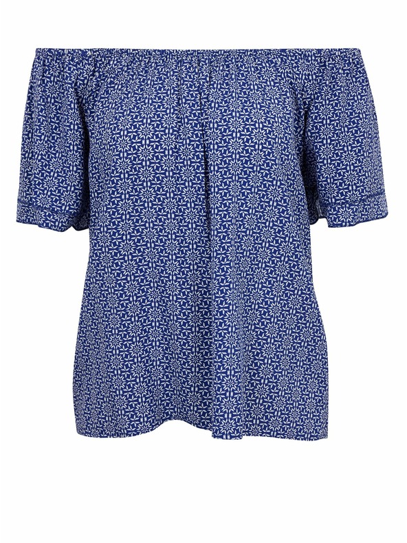 Orsay Modrá dámska vzorovaná blúzka ORSAY