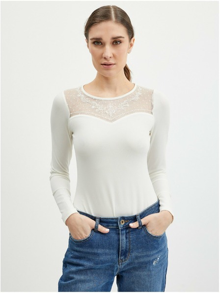 Orsay Krémové dámske body s čipkou ORSAY