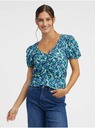 Orsay Modrý dámsky kvetovaný top ORSAY