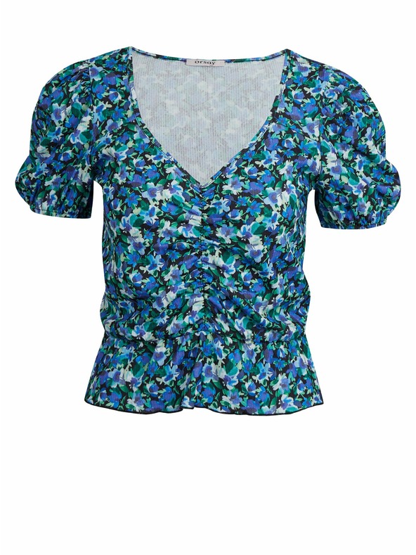 Orsay Modrý dámsky kvetovaný top ORSAY