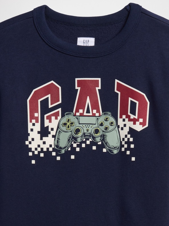 GAP Detská mikina s logom a fleece GAP