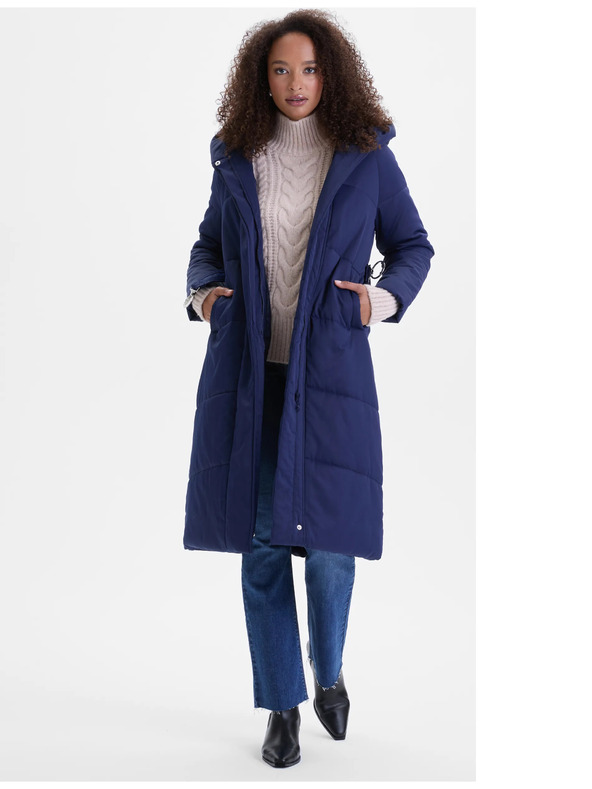 Orsay Tmavomodrý dámsky prešívaný kabát ORSAY