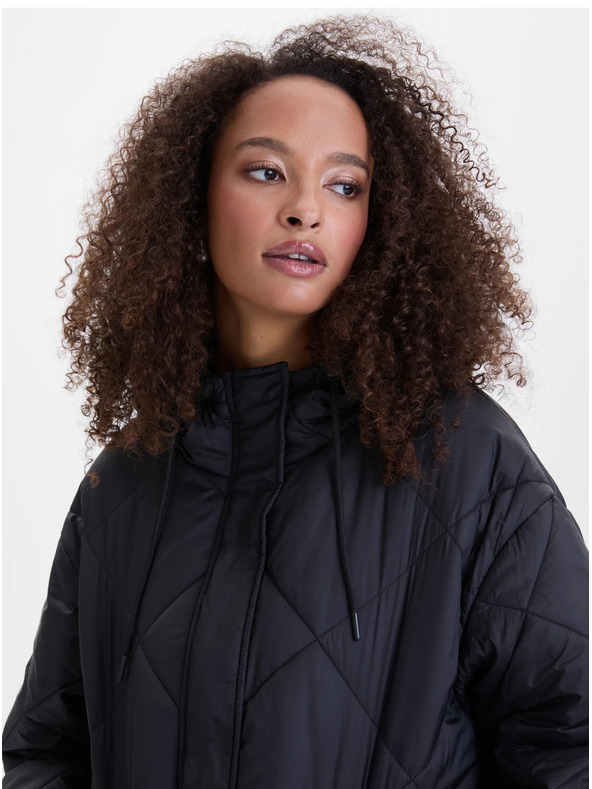 Orsay Čierny dámsky prešívaný kabát ORSAY