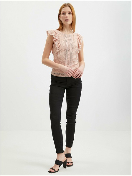 Orsay Svetloružová dámska čipkovaná blúzka ORSAY