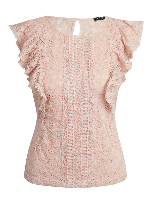 Orsay Svetloružová dámska čipkovaná blúzka ORSAY