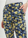 Orsay Žlto-modré dámske orezané nohavice s kvetinovým vzorom ORSAY