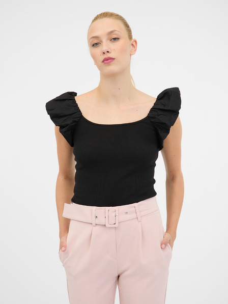 Orsay Čierne dámske tričko s krátkym rukávom ORSAY