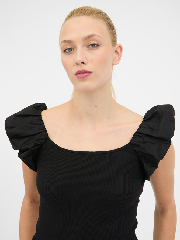 Orsay Čierne dámske tričko s krátkym rukávom ORSAY