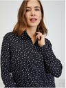 Orsay Čierna dámska bodkovaná košeľa ORSAY
