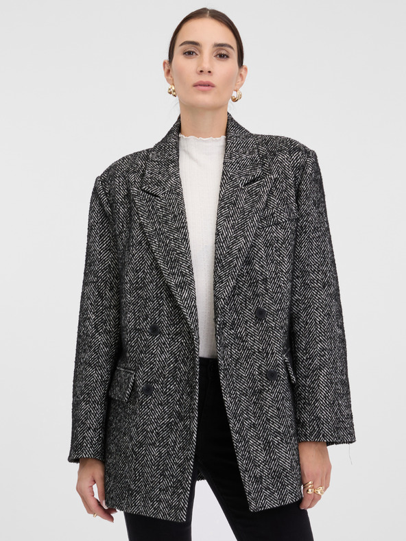 Orsay Tmavosivý dámsky krátky kabát ORSAY