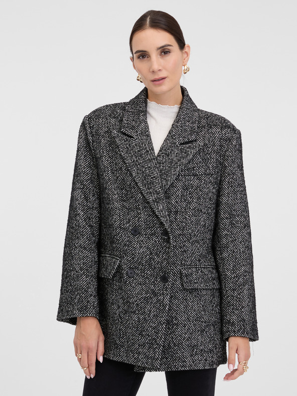 Orsay Tmavosivý dámsky krátky kabát ORSAY