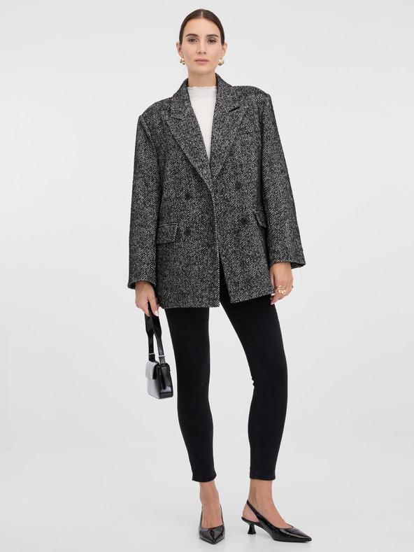 Orsay Tmavosivý dámsky krátky kabát ORSAY