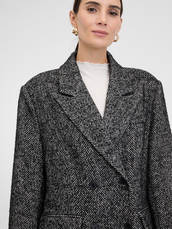 Orsay Tmavosivý dámsky krátky kabát ORSAY