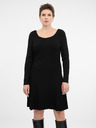 Orsay Čierne dámske šaty ku kolenám ORSAY