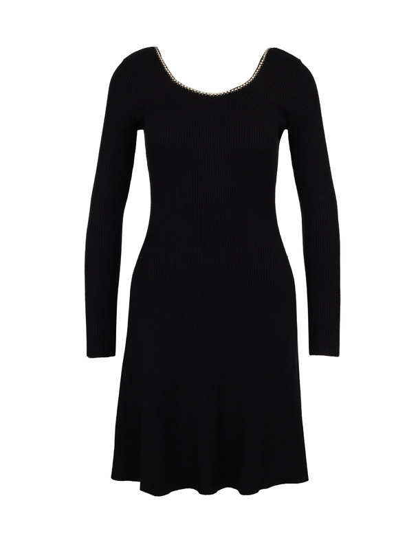 Orsay Čierne dámske šaty ku kolenám ORSAY