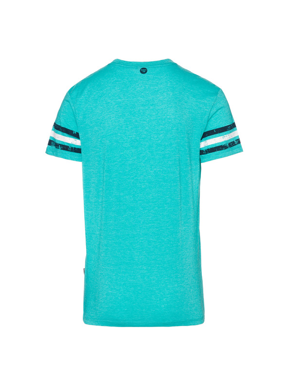 Sam 73 Tyrkysové pánske tričko s potlačou SAM 73