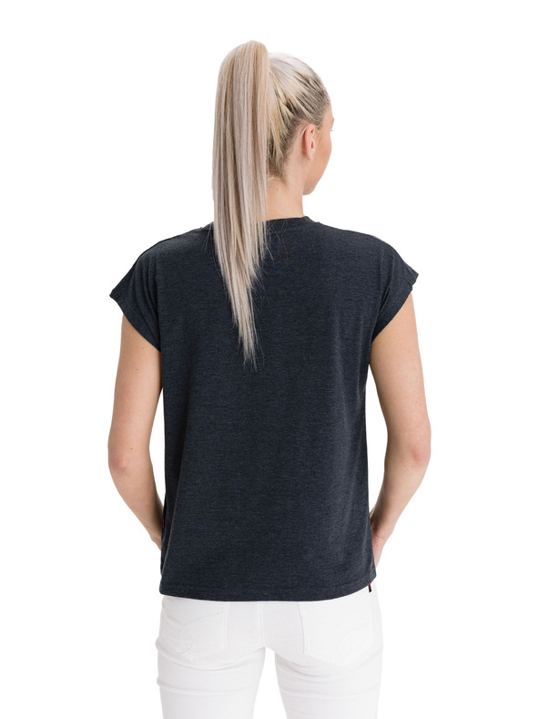 Sam 73 Tmavosivé dámske tričko s potlačou SAM 73