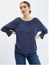 Orsay Tmavomodrá dámska bodkovaná blúzka ORSAY