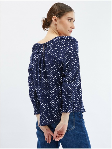 Orsay Tmavomodrá dámska bodkovaná blúzka ORSAY