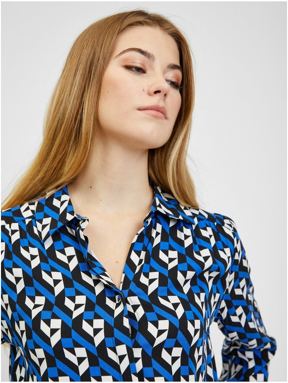 Orsay Čierno-modrá dámska vzorovaná blúzka ORSAY