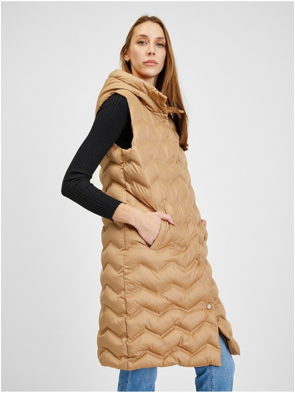 Orsay Hnedá dámska prešívaná vesta ORSAY