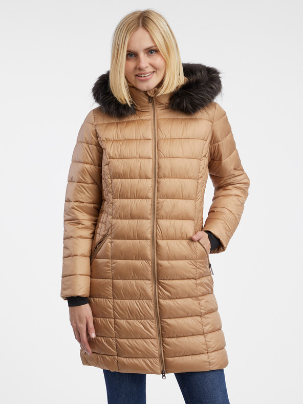 Orsay Svetlo hnedý dámsky prešívaný kabát ORSAY